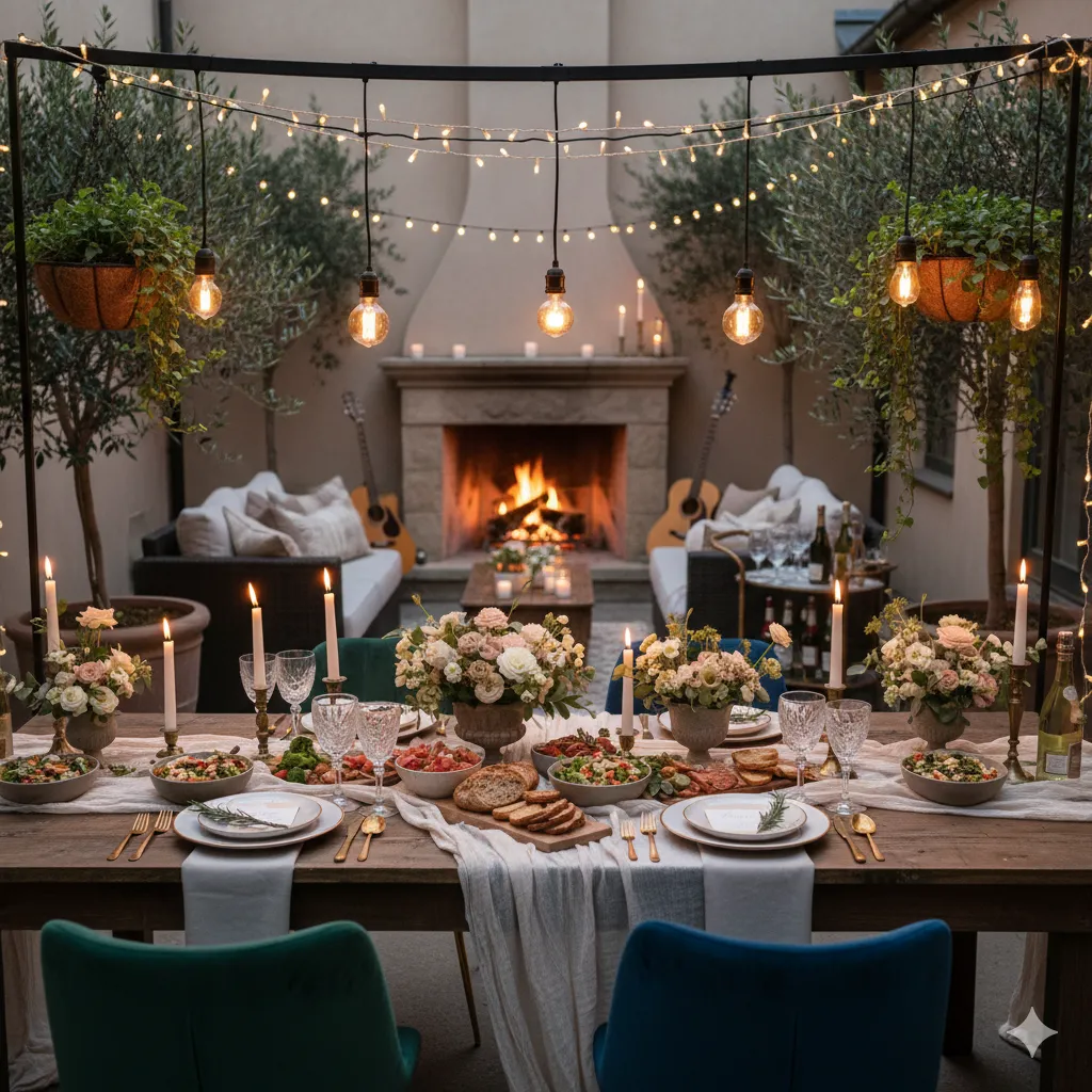 Intimate party celebration setup